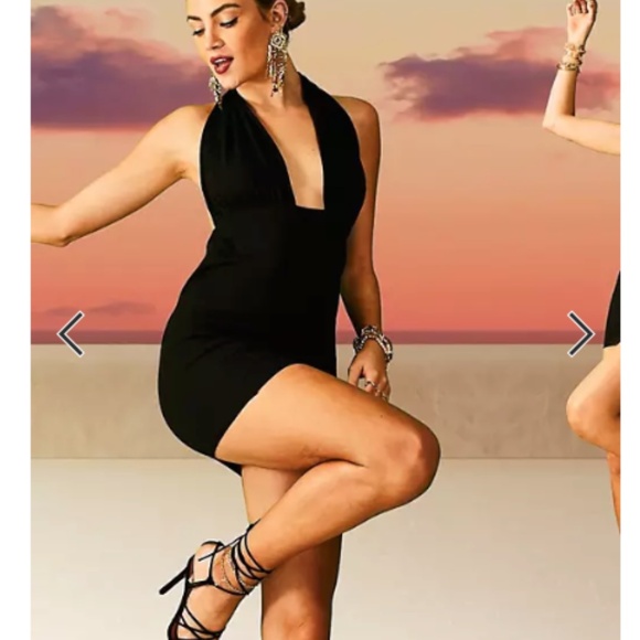 ASOS | Black multi-way Halter Cross Mini Dress - Picture 4 of 4